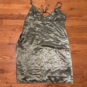 H&M Shimmering Olive Dress